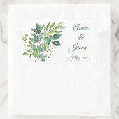 Groene Loof Aquarel Rechthoekige Stickers (Tas)