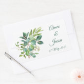 Groene Loof Aquarel Rechthoekige Stickers (Envelop)