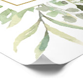 Groene Loof Gouden Bruidsmeisje Ontvangst Poster (Hoek)