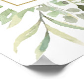 Groene Loof Gouden Bruiloft Feestelijke Ontvangst Poster (Hoek)