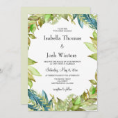 Groene Loof Kader Trouwdag Kaart (Voorkant / Achterkant)