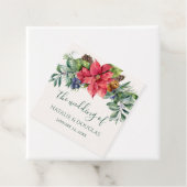 Groene Loof Poinsettia Huwstele Geschenklabels Bedankjes Labels (In situ)