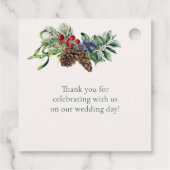 Groene Loof Poinsettia Huwstele Geschenklabels Bedankjes Labels (Achterkant)