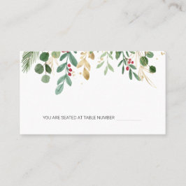 Groene Loof Rode Bes Kerst Huwelijk Plaats Plaatskaartje