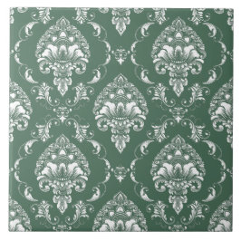 Groene loopvlakpatroon van Victoriaans olijfolie v Tegeltje