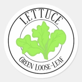 Groene Losbladige Sla Tuinetiket Ronde Sticker