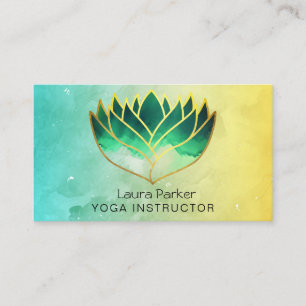 Groene Lotus Bloem Yoga Docent Holistische Wellnes Visitekaartje