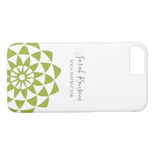 Groene Lotus Bloem Yoga Instructeur Case-Mate iPhone Case (Achterkant (Horizontaal))