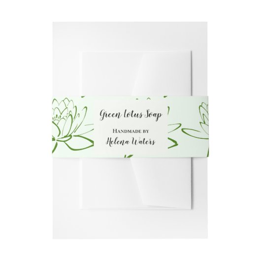 Groene Lotus Floral Artisanal Soap Band Wrap Uitnodigingen Wikkel (Voorkant Voorbeeld)
