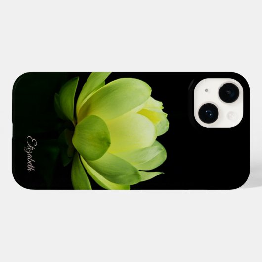 Groene Lotus Flower Black Case-Mate iPhone Case (Achterkant (horizontaal))