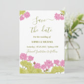 Groene Lotus Lily Flowers Weddenschap Indische bew Kaart (Staand voorkant)