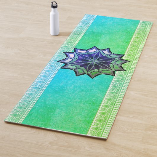 Groene lotus mandala yoga mat (In situ)