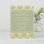 Groene Lotus past de Uitnodiging van de Wedding aa (Staand voorkant)