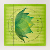 Groene Lotus Patience and Resilience Symbol Floral Legpuzzel (Horizontaal)