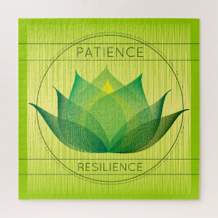 Groene Lotus Patience and Resilience Symbol Floral Legpuzzel
