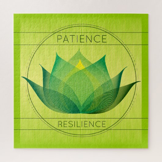 Groene Lotus Patience and Resilience Symbol Floral Legpuzzel (Verticaal)