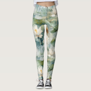 Groene Lotusbloemen Sereniteit Leggings