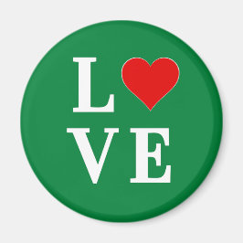 Groene LOVE Klassieke Retro Magneet
