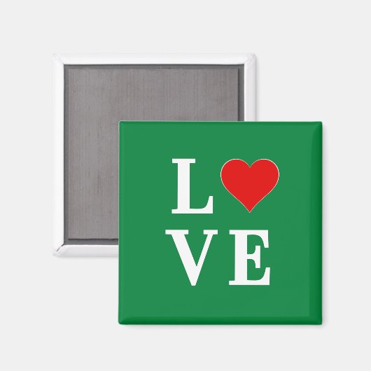 Groene LOVE Klassieke Retro Magneet (Voorkant / Achterkant)