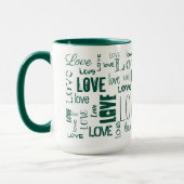 Groene LOVE! Typografie Mok (Links)