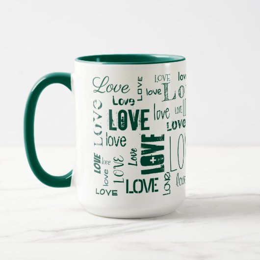 Groene LOVE! Typografie Mok (Links)
