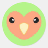 Groene Lovebird Schattigee Sticker (Voorkant)