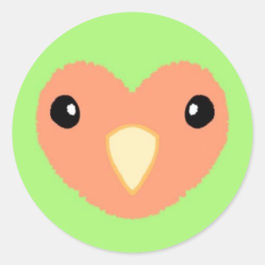 Groene Lovebird Schattigee Sticker (Voorkant)