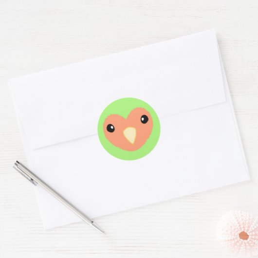 Groene Lovebird Schattigee Sticker (Envelop)