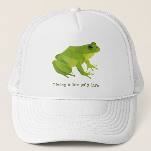 Groene Low Poly Life Frog Trucker Pet (Voorkant)
