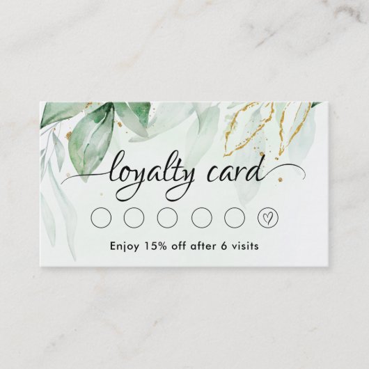 Groene loyaliteitskaart visitekaartje (Voorkant)
