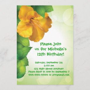 Groene Luau Hibiscus Hawaii Uitnodigingen