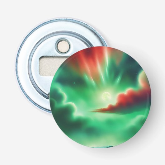 groene lucht button flesopener (Voorkant)