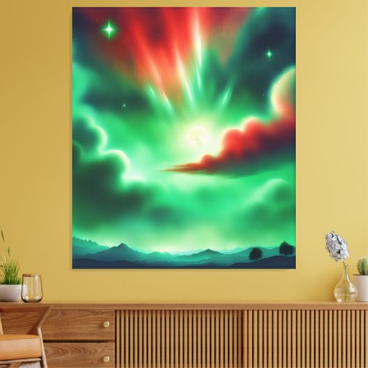 groene lucht canvas afdruk (Insitu (Woonkamer))
