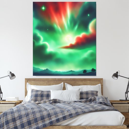groene lucht canvas afdruk (Insitu (Slaapkamer))