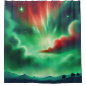 groene lucht douchegordijn (Voorkant)