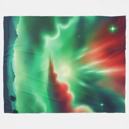 groene lucht fleece deken (Voorkant (Horizontaal))