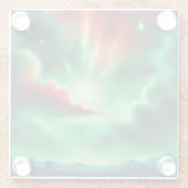 groene lucht glazen onderzetter (Achterkant)