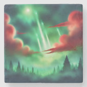 groene lucht stenen onderzetter (Voorkant)