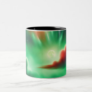 groene lucht tweekleurige koffiemok