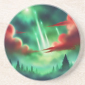 groene lucht zandsteen onderzetter (Voorkant)