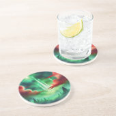 groene lucht zandsteen onderzetter (Zijkant)