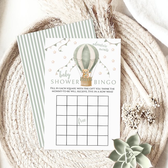 Groene Luchtballon Teddy Baby Boy Douche Spel Bing (Creator heeft geüpload)