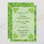 Groene Lucky Charm klaver shamrock uitnodiging (Voorkant / Achterkant)