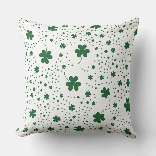 Groene Lucky Clover esthetische kussen (Voorkant)