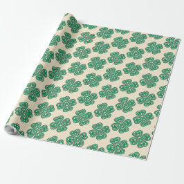 Groene Lucky Clover Keltische Knoop Inpakpapier