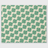 Groene Lucky Clover Keltische Knoop Inpakpapier (Vlak)