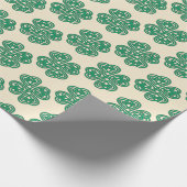 Groene Lucky Clover Keltische Knoop Inpakpapier (Hoek)