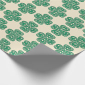 Groene Lucky Clover Keltische Shamrock Knoop Cadeaupapier (Hoek)
