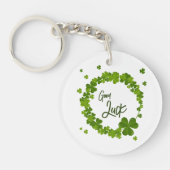 Groene Lucky Clover Krans Sleutelhanger (Voorkant)