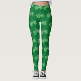 Groene Lucky Clover Leaf St. Patrick's Day Leggings